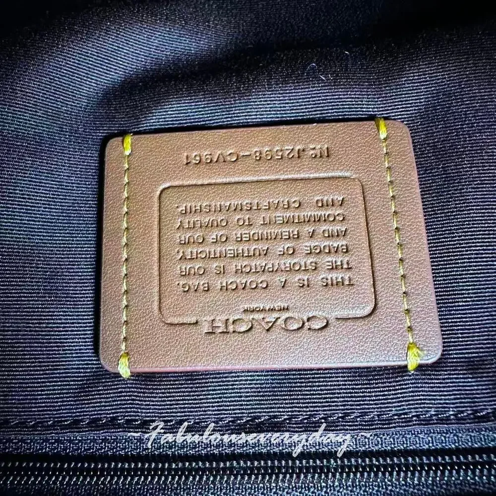 Coach Rowan Satchel Bag Crossbody Signature Canvas/Gold/Walnut/Black CV961 NWT - Picture 7 of 7